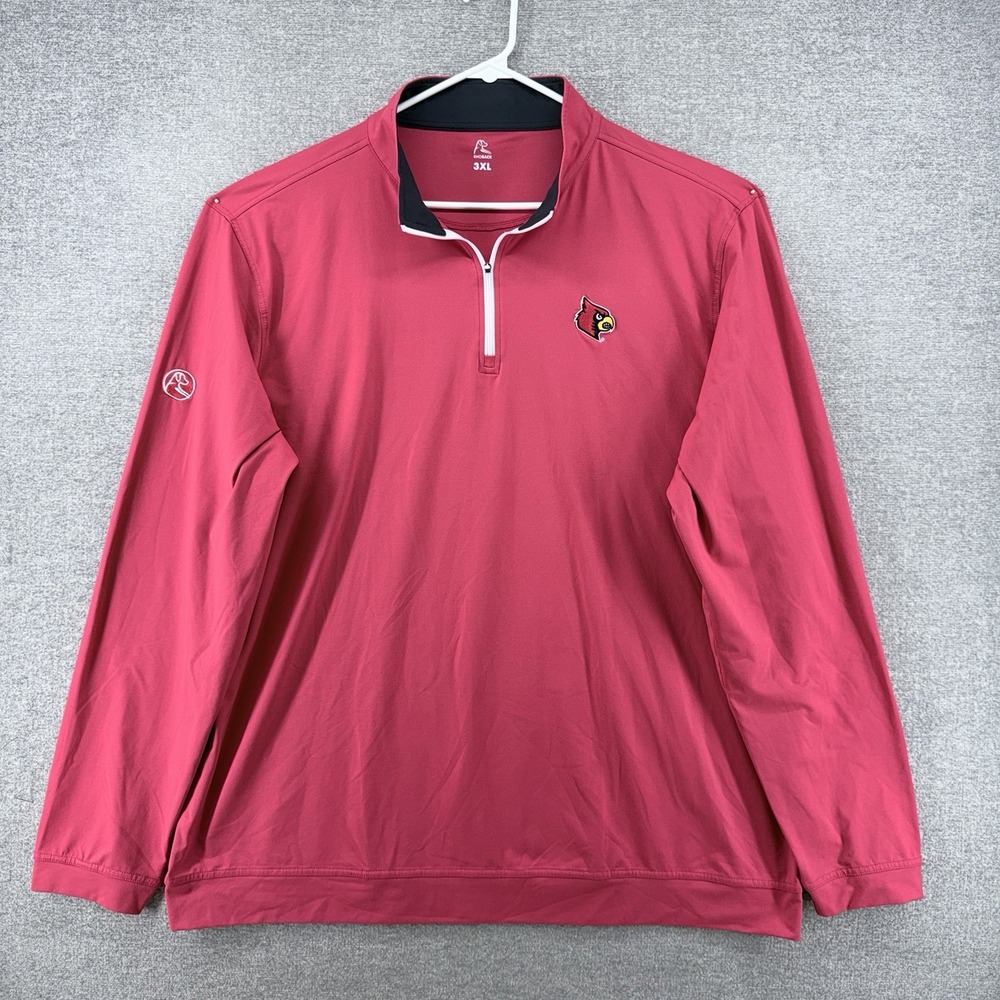 Rhoback 1/4 Zip Pullover Golf Men Size 3XL Red Louisville Cardinals Embroidered
